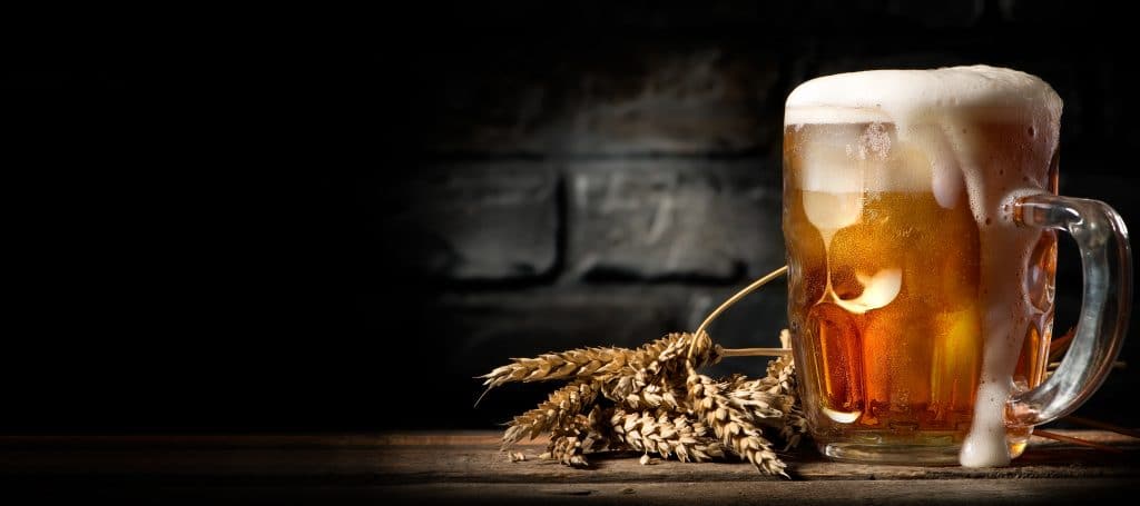 Beer in mug on table