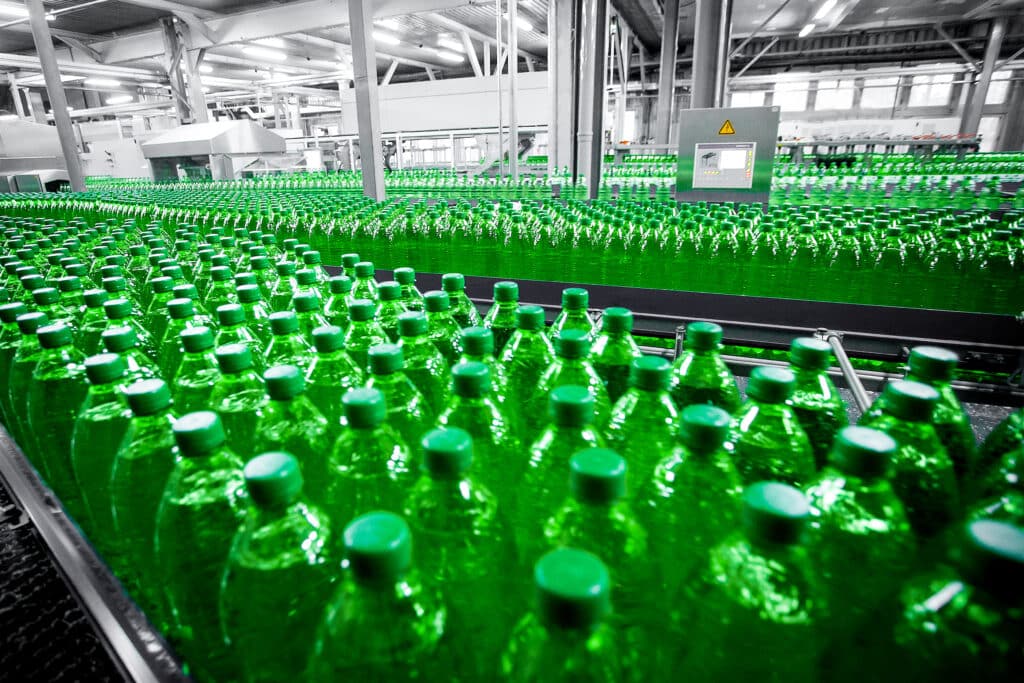 Plastic,Bottles,On,Factory,Line