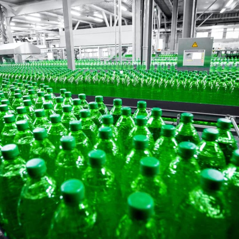 Plastic,Bottles,On,Factory,Line