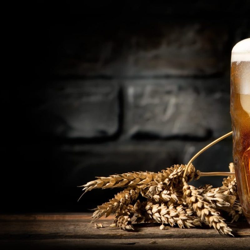 Beer in mug on table